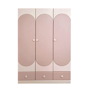 100%纯实木儿童衣柜储物柜卧室女孩简约现代公主风衣橱家用带抽屉