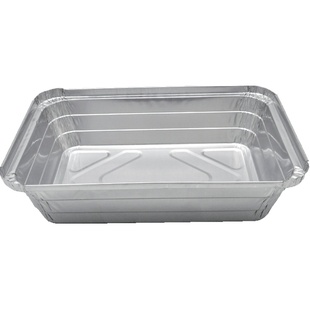 2114/F211加厚锡纸盒烧烤箱一次性外卖打包盒烤鲫鱼盒带盖长方形