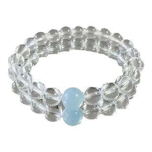 原创设计天然白水晶手链手串原矿全净体手链男女款水晶手串收藏级