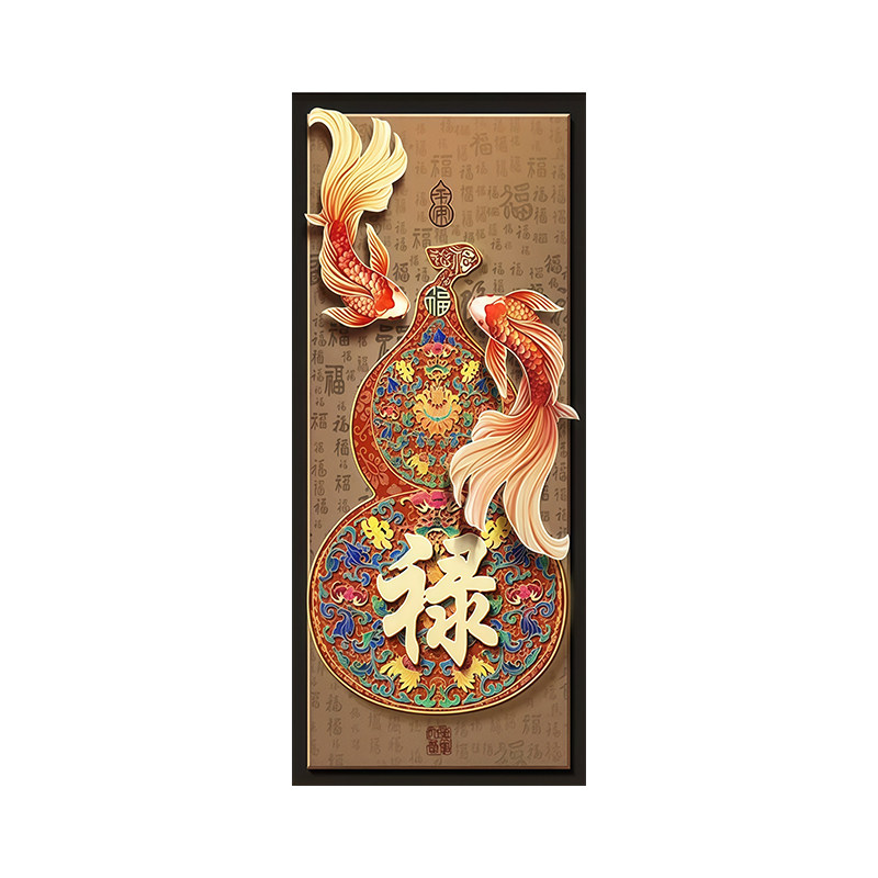 轻奢锦鲤葫芦自粘电梯门天官赐福