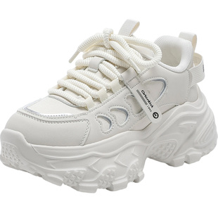 大东加绒老爹鞋女款2025新款冬季小个子厚底增高鞋百搭休闲运动鞋