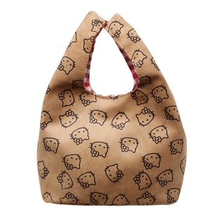 2026新款卡通小猫日常通勤手提包刺绣收纳小拎包便当饭盒收纳袋子