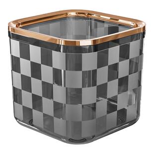 桌面方形小垃圾桶塑料办公室无盖家用垃圾盒带压圈迷你客厅废纸篓