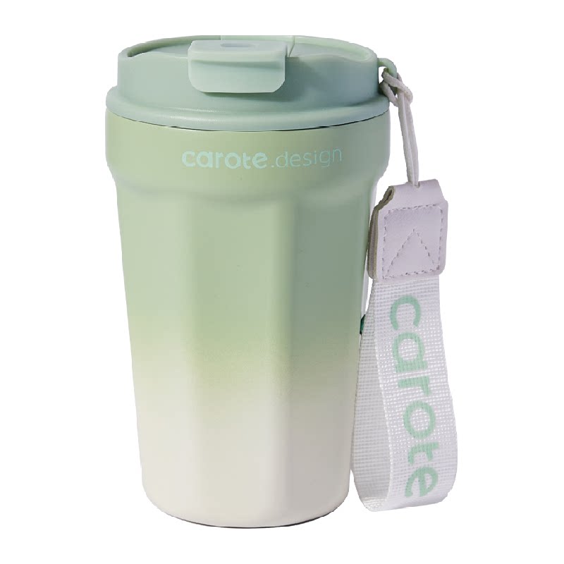 卡罗特保温杯陶瓷覆层内胆咖啡杯便携随行吸管水杯女不锈钢杯子