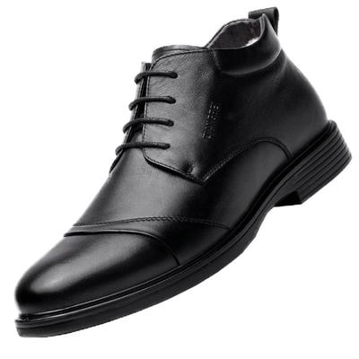 强人男商务休闲鞋冬季加绒棉皮鞋