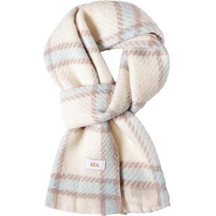 HLA/海澜之家围巾女款保暖防寒围脖时尚格子户外214情人节礼物