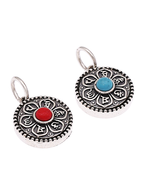 泰银饰品六字真言小吊坠手链diy