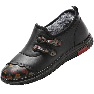 冬天老北京奶奶棉鞋防滑软底老人鞋女保暖鞋加绒老年人老太太棉鞋