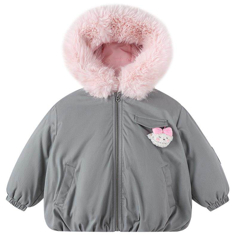 巴拉巴拉棉服女童时髦毛领外套