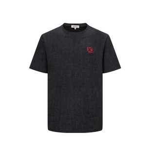 GENTSPACE2025年夏季新品简约圆领基础休闲别致趣味刺绣短袖T恤衫