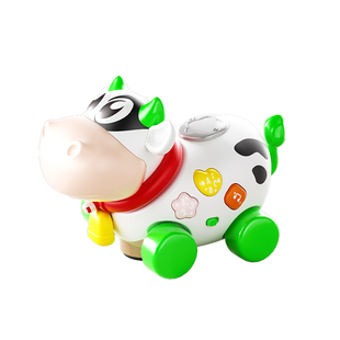 儿童拉线牵绳小牛牛玩具走路会叫仿真电动音乐宝宝1到3岁一男女孩