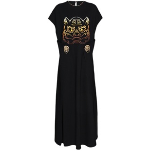 杨丽萍官方原创设计雀云裳民族风高级优雅精致渐变刺绣连衣裙夏秋