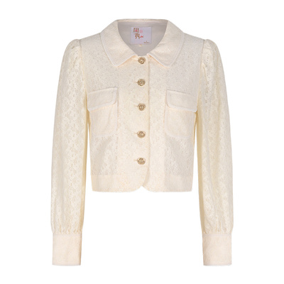 固执小香风娃娃领蕾丝小衫