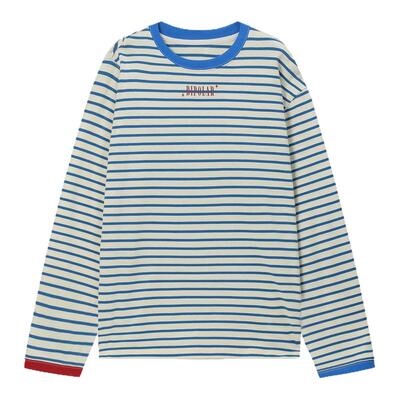 BIPOLAR条纹袖口撞色拼接长袖