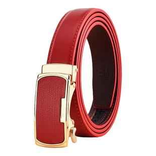 七匹狼皮带女士真皮时尚百搭本命年红腰带自动扣牛皮裤带结婚潮流
