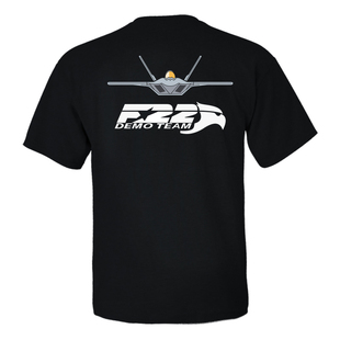 USAF猛禽F-22战机表演队同款印花特训体能短袖圆领纯棉T恤