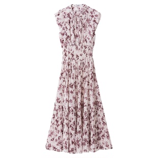 SNIDEL2026春夏新品优雅荷叶边小飞袖碎花茶歇连衣裙SWFO261069