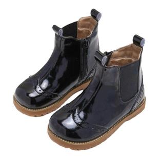 Duoremi童靴BR2342新款复古精致雕刻皮靴加绒英伦风秋冬小皮靴