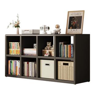 三梦书架落地置物架钢制格子柜家用靠墙八格柜幼儿园书柜收纳矮柜