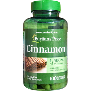 美国进口肉桂胶囊 1500mg100粒Cinnamon成人中老年普丽普莱