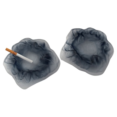 复古磨砂灰高颜值冰山烟灰缸子