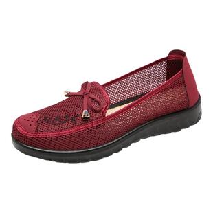 老年人凉鞋女老人鞋老北京布鞋2026新款夏季女款妈妈布凉鞋红鞋子