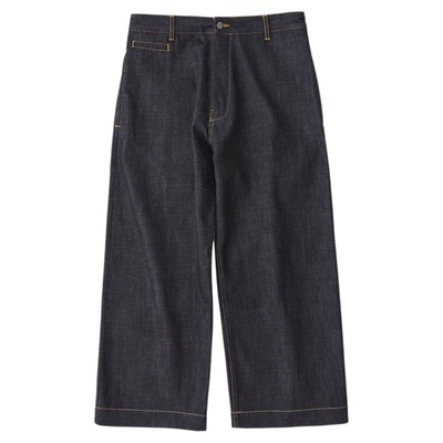 英国Studio Nicholson Pyad经典高腰宽直筒简约牛仔长裤Indigo