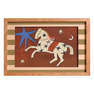 星语心愿 原木奶油风装饰画包豪斯儿童房亲子空间床头边柜挂画