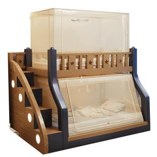 伸缩子母床蚊帐上下铺专用梯形1.5米儿童实木上下床双层高底床