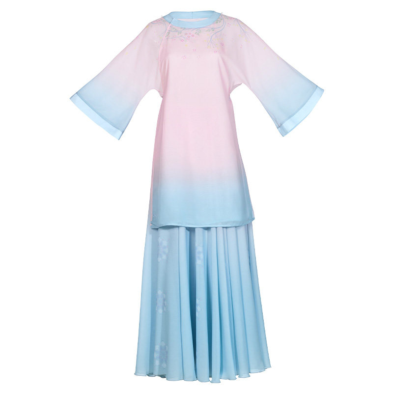 诗意花朵如梦令国风舞蹈服唐风套装原创新中式仙气风舞蹈服长裙女