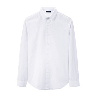 高支双股意式蓝白格纹衬衫男士长袖温莎领烫修身纯棉碳面格子衬衣