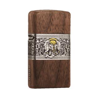【新年礼物】Zippo打火机如意吉象窄机错金银官方正品防风送男友