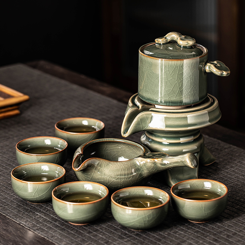 秘色哥窑自动茶具套装家用轻奢高档功夫茶杯2025新款懒人泡茶神器