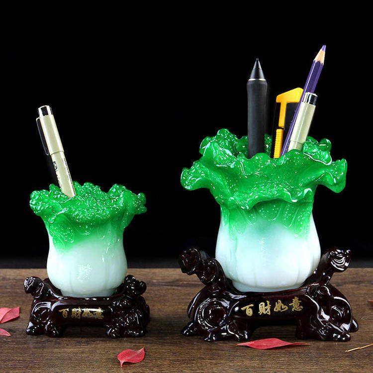 创意白菜笔筒书桌摆件办公室学生家居饰品生日礼物书房文具教师节