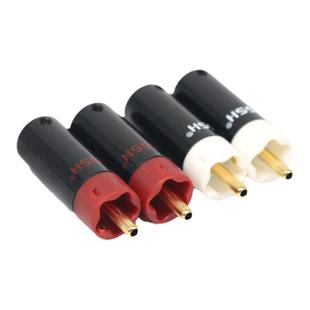 HIFI发烧音响配件diy音频线插头紫铜镀金镀银端子同轴莲花头rca头