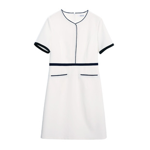 多恩新款美容师工作服装女气质白色美业养生会所技师服套装秋冬