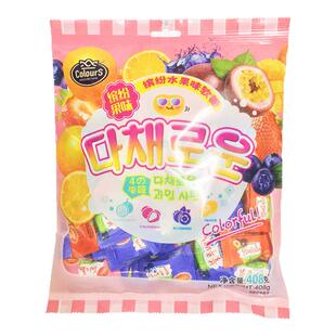 【3包装】缤纷水果味夹心软糖408g*3什锦味儿童混合糖果零食独立