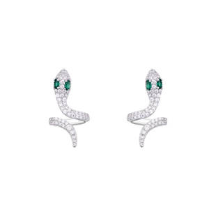 银色蛇形三角耳夹女小众高级感复古无耳洞耳环中古欧美冷淡风耳饰