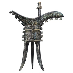 御如意仿古青铜器妇好爵酒器三足铜爵杯摆件古玩收藏家居装饰