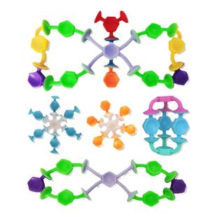 儿童益智玩具吸盘软积木DIY百变吸吸乐粘粘乐仿真动物过家家玩具