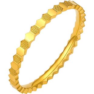 周六福5G黄金戒指女2代无极金计价足金素戒指环手饰新年礼物