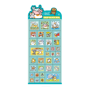 Nekoni可爱方砖3D立体贴纸卡通动物DROP BLOCK手机壳痛本DIY贴画