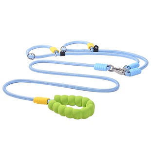 云朵棉手柄狗双头牵引绳一拖二可拆卸小中大型犬外出P绳宠物绳子