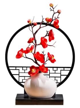 新中式禅意梅花桌面小屏风摆件
