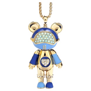 COSMOS星际熊官方正品盲盒项链镶钻拼色小熊吊坠情人节礼物配饰