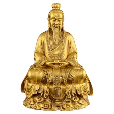 三清像摆件黄铜太上老君神像三清道祖元始天尊铜像道家供奉祖师爷