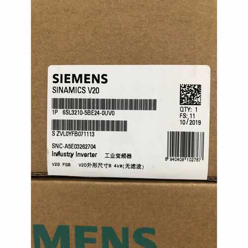 议价6SL3210-5BE25-5UV0 V20变频器5.5KW无滤波器6SL32105BE255UV