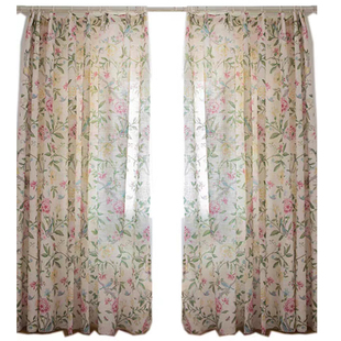 YASHLIE | 诗意花园复古窗帘棉麻印花窗帘美式客厅卧室遮光