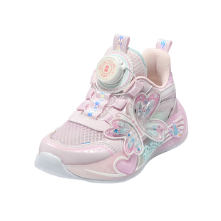 百丽童鞋女童闪灯运动鞋春季新品儿童透气老爹鞋宝宝休闲发光鞋子