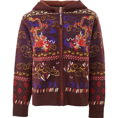 渔牌女装2024早秋针织衫春秋款连帽个性国风针织毛衫外套FGGC3620